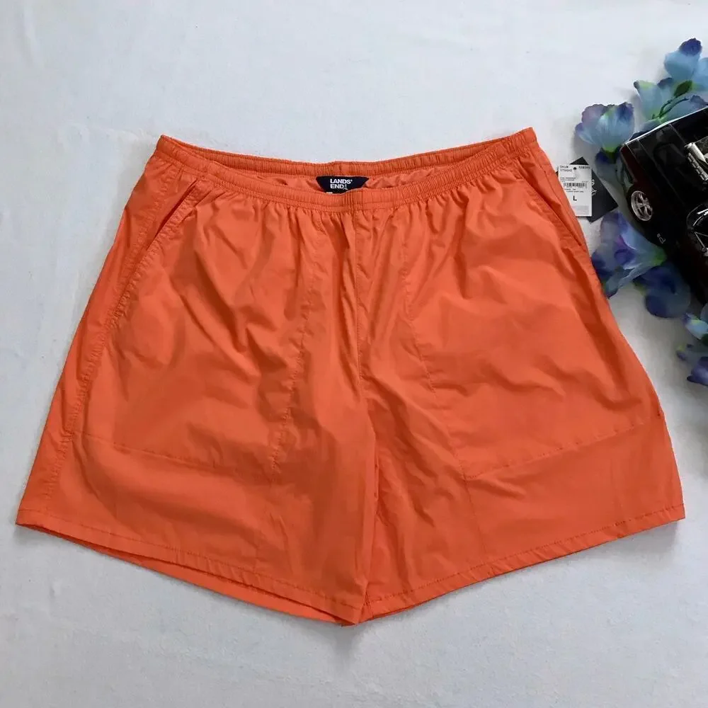 Lands' End NWT Orange Sport Swim Trunk Men Various